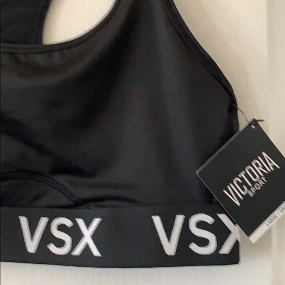 NWT VICTORIA’S SECRET VSX Black Racerback Body-Wick Sports Bra - Picture 4 of 13